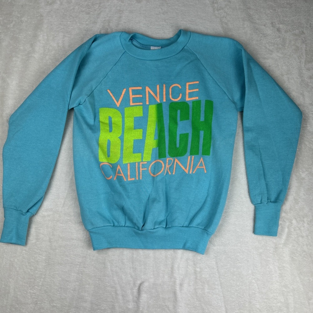 Vintage 1980s era "Venice Beach California" Size Small Sweatshirt Made In USA